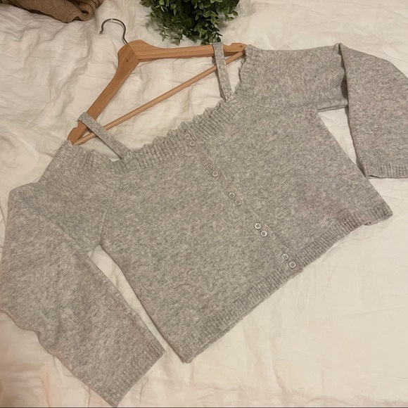 OAK+FORT off shoulder cropped cardigan - Picture 2 of 4